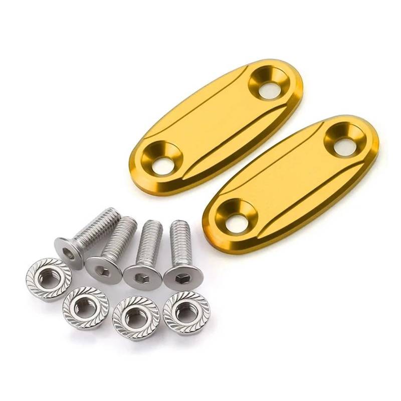 USAMZOM Spiegel Blockierungskappe Für KA&WASAKI ZX-6R 2005-2008 ZX-10R 2005-2007 Motorradspiegel-Block-Off-Grundplatten(Gold) von USAMZOM