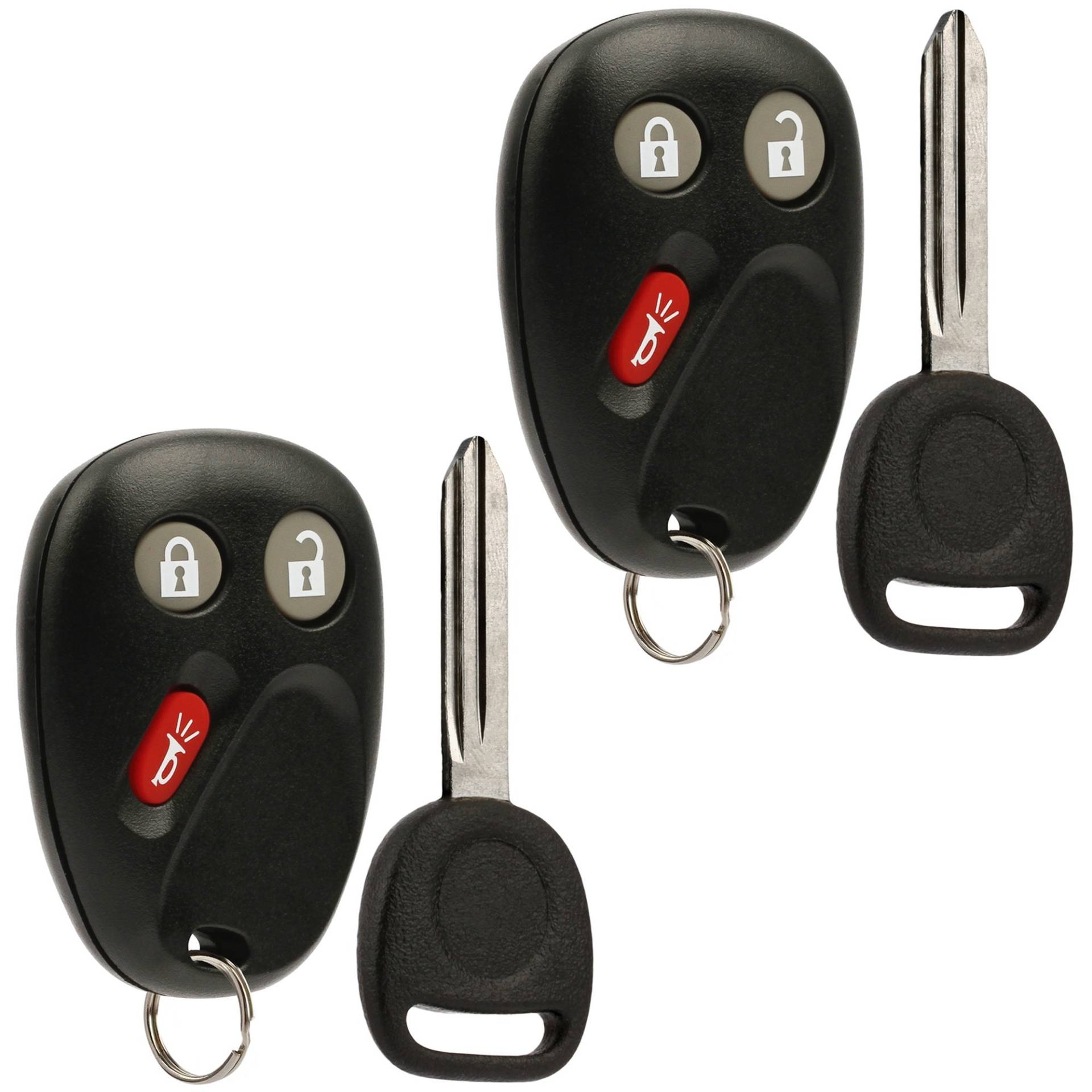 2 Stück Auto Schlüsselanhänger Keyless Entry Fernbedienung mit Zündschlüssel passend für Chevy Trailblazer/Buick Rainier/GMC Envoy/Isuzu Ascender/Oldsmobile Bravada/Saab 9-7x (15008008) von USARemote