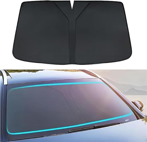 Sonnenschutz Auto Frontscheibe für Skoda KAMIQ, Sun Visor Front Foldable Blocks UV Rays Autoteile Windscreen Cover,Black von USJEKZI66
