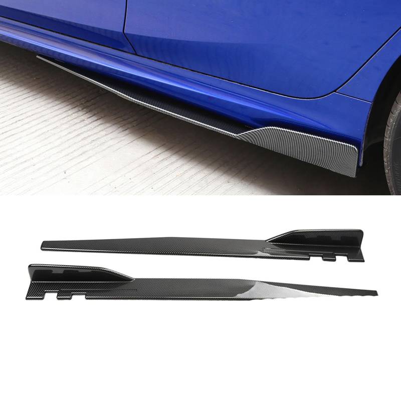 USJEKZI66 Auto Seitenschweller für Peugeot 206 2004 2005 2006 2007 2008 2009 2010 2011 2012 2013, Diffusor Karosserie-Kit Außen Zubehör,Carbon Fiber Color von USJEKZI66