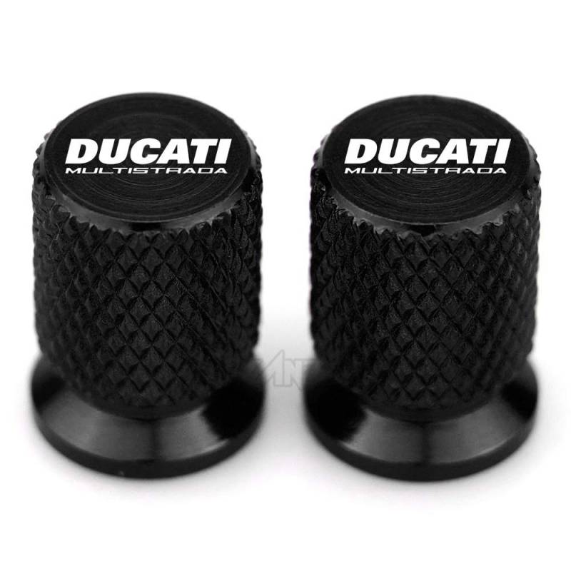 USPANDI CNC-Aluminiumgummireifen-Ventil Air Port Abdeckkappe Motorradzubehör for Ducati Multistrada 950 1100 1260 1200 S Sport Grand Tour (Color : Black) von USPANDI