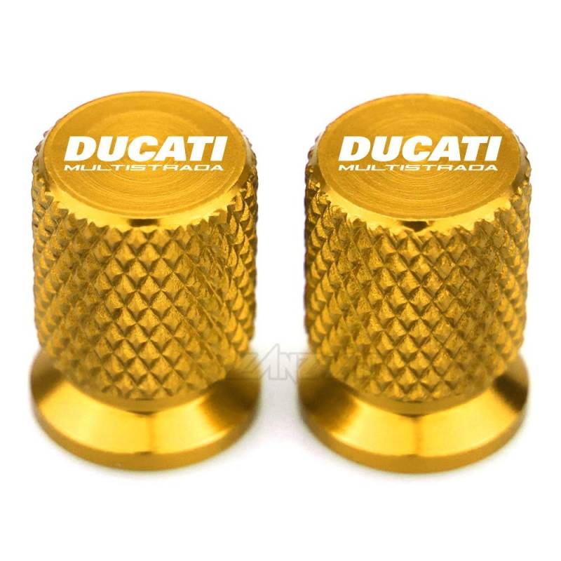 USPANDI CNC-Aluminiumgummireifen-Ventil Air Port Abdeckkappe Motorradzubehör for Ducati Multistrada 950 1100 1260 1200 S Sport Grand Tour (Color : Gold) von USPANDI