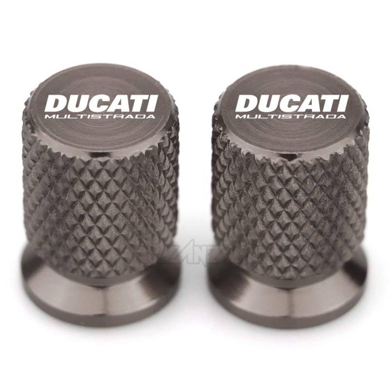 USPANDI CNC-Aluminiumgummireifen-Ventil Air Port Abdeckkappe Motorradzubehör for Ducati Multistrada 950 1100 1260 1200 S Sport Grand Tour (Color : Titanium) von USPANDI