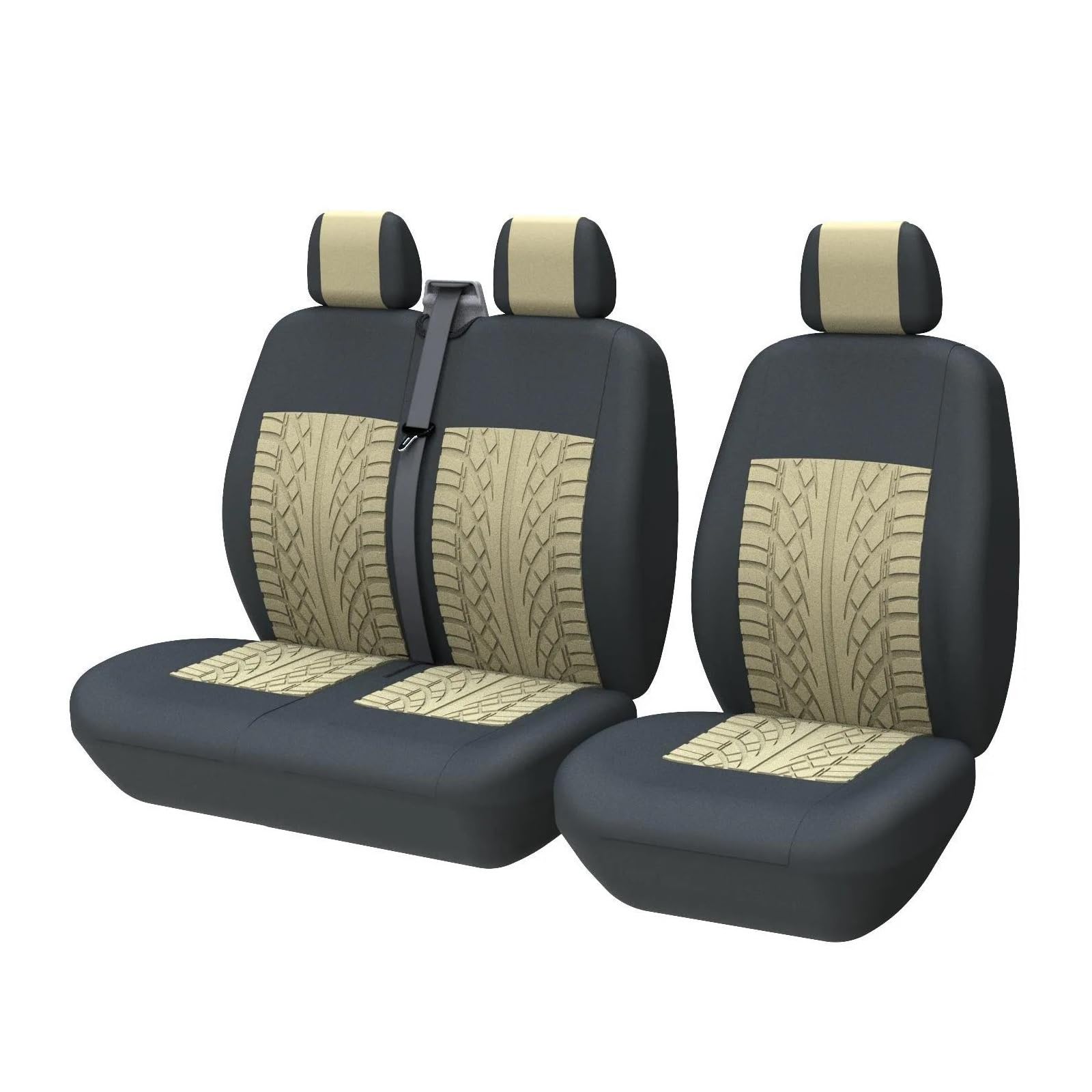 USQBUZHHK Auto Autositzbezüge Für F&ord Für Transit Zubehör(Beige 3St) von USQBUZHHK