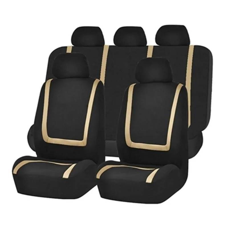 USQBUZHHK Auto Für R&enault Für Logan Für Symbol Für Clio 4 Für Duster 2013 2014 2015 2016 2017 2018 2019 Autositzbezug Zubehör(Beige Komplettset) von USQBUZHHK