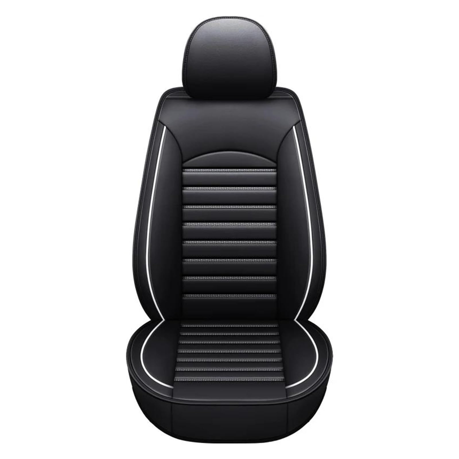 USQBUZHHK Auto Für Seat Für Leon 5F Mk3 2013-2021 Für Ibiza 6J Für Tarraco Für Arona Für Ateca Für Alhambra Autositzbezüge Zubehör(Schwarz mit Weiß,Vorne eingestellt) von USQBUZHHK