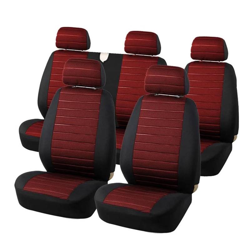 USQBUZHHK Auto Sitzbezug Autokissen Schutzset Für VW LT T4 T5 Zubehör(Rot) von USQBUZHHK