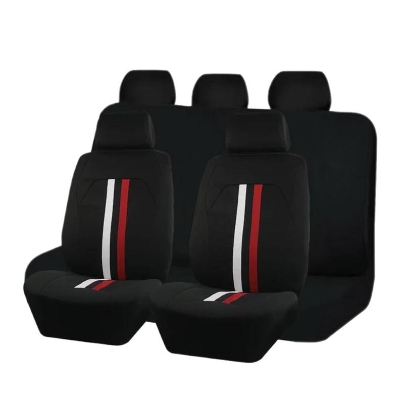 USQBUZHHK Auto Universelle Autobezüge Sitzkissenschutz Zubehör(Rot,KOMPLETTES Set) von USQBUZHHK