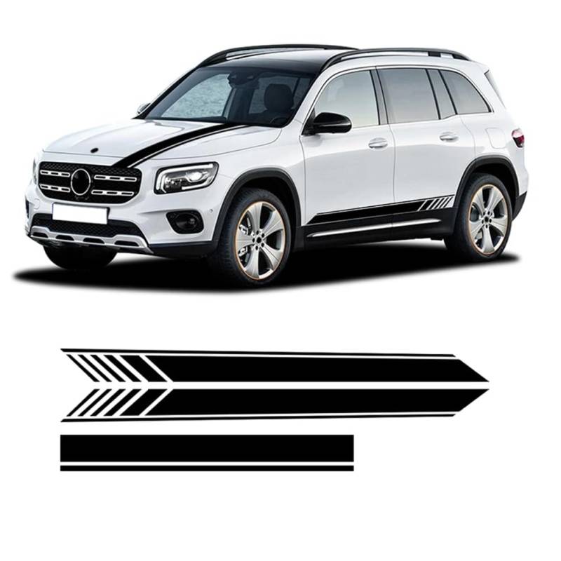 3-teilige Edition 1 AMG Line Motorhaubenaufkleber Seitenstreifen Rockaufkleber, für M=ercedes B=ENZ GLB-Klasse X247 GLB250 GLB200 2020 2021 von USRUTIUD