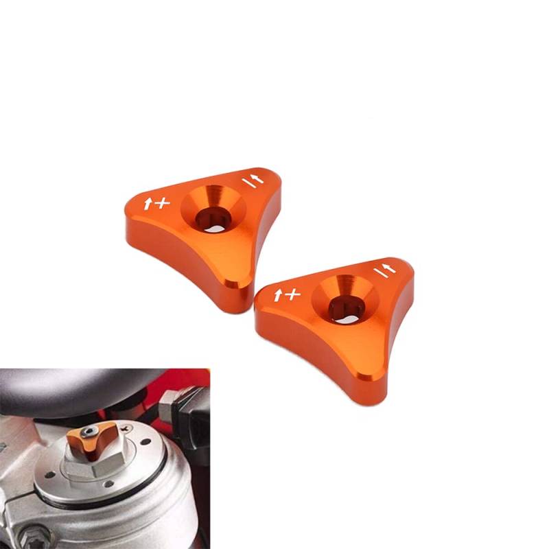 Motorrad-Gabelknauf-Einsteller für WP 48 mm Gabel SX SX-F EXC XC-W 125-530cc SUPERMOTO SMC ENDURO 690 2008 2009 2010 - Orange von USTPO