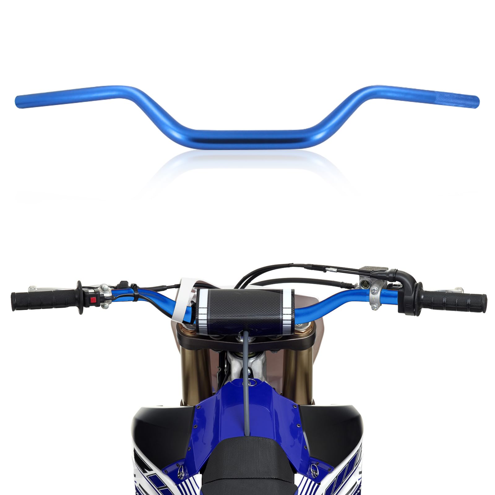 Motorrad-Lenker mit niedrigem Sitz für CRF YZF KXF KLX DRZ KX RM SX EXC XC 85 125 250 300 350 450 Dirt Bike ATV Motocross – Blau von USTPO