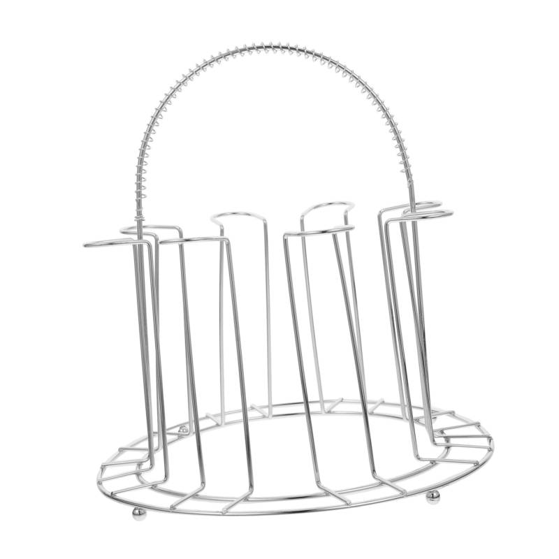 UTHCLO Weinglasregal, Abtropfgestell Für Acht Tassen, Rotweinglashalter, Flaschentrockner Mit Abtropfschale, Kaffeebecherhalter, Tassen-Organizer Für Die Küchenarbeitsplatte von UTHCLO