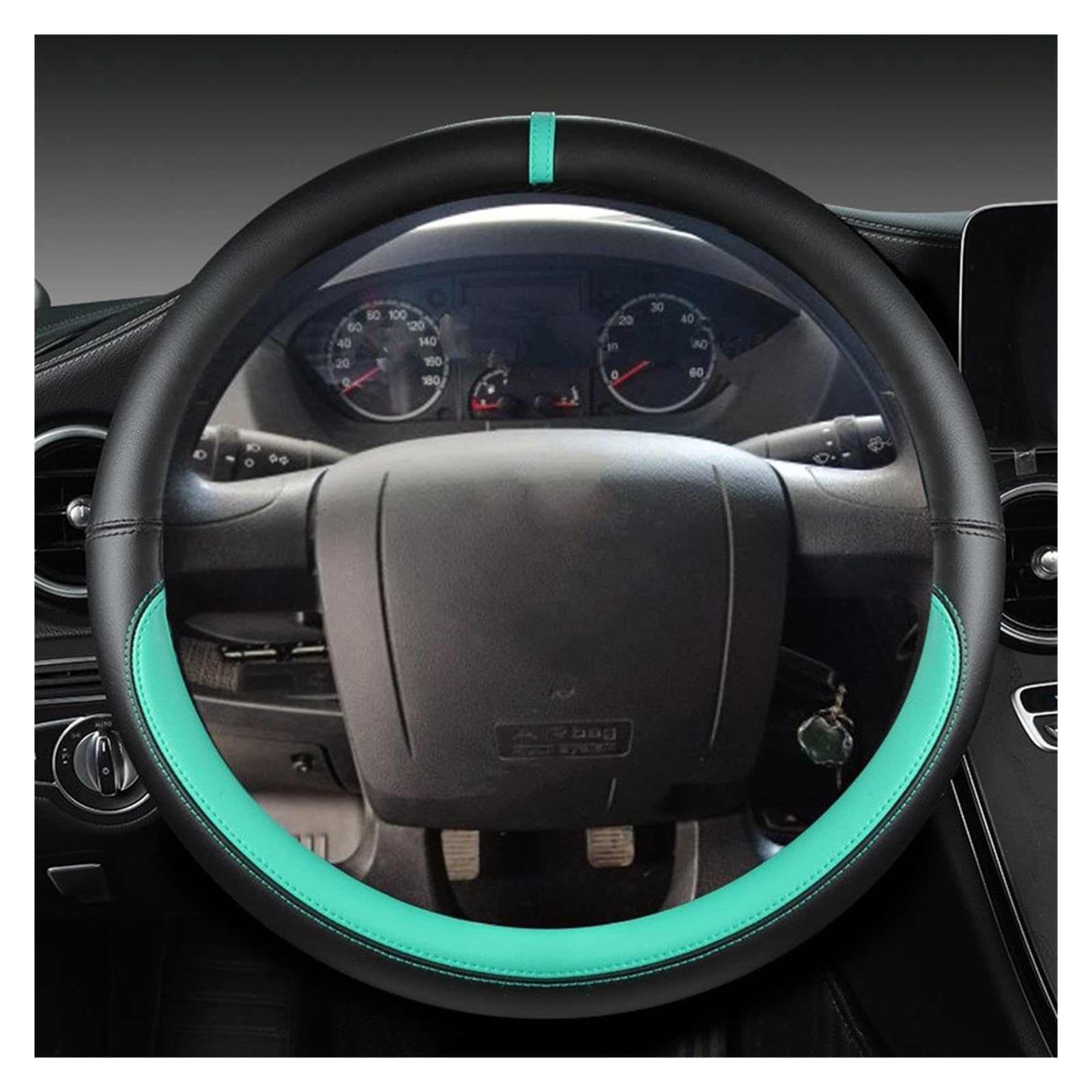 Lenkradhüllen Für FIAT Ducato Für Peugeot Boxer Für Citroen Jumper Relais Ram Promaster Mikrofaser Leder Auto Lenkrad Abdeckung Auto Zubehör Lenkradbezug Auto(Green) von UTOYA