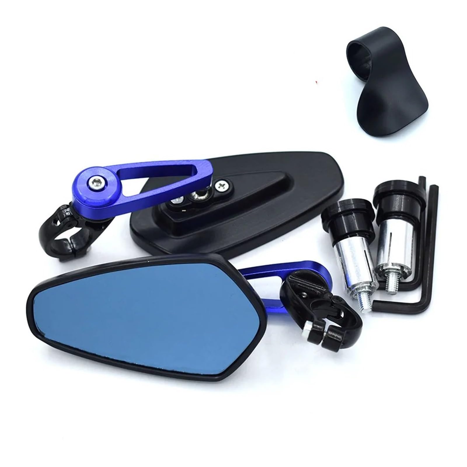 Motorrad Spiegel Motorrad 7/8 "22mm Lenker Ende Seite Rückspiegel Für Suzuki Sv650 Bandit 400 Für Monster 696 821 Scrambler Rückseitenspiegel(Blau) von UTOYA