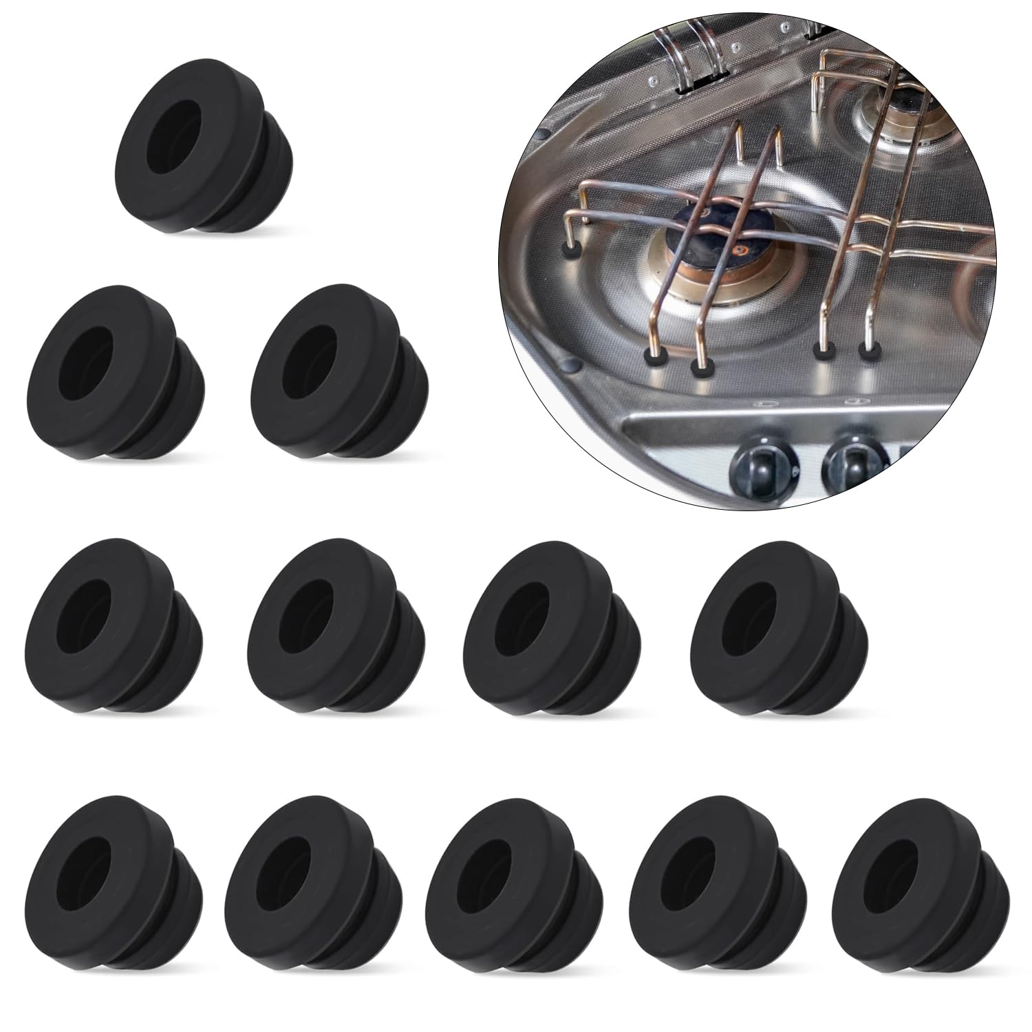 UTXN 12 Stück Topfträgergummis Gummifüße für Herd Gummitüllen Gummistopfen Silikon-Gummitüllen für Topfstützen mit 5mm Stäben Von Dometic, Smev und Thetford, Zubehör für Wohnmobil-Kochfeld von UTXN