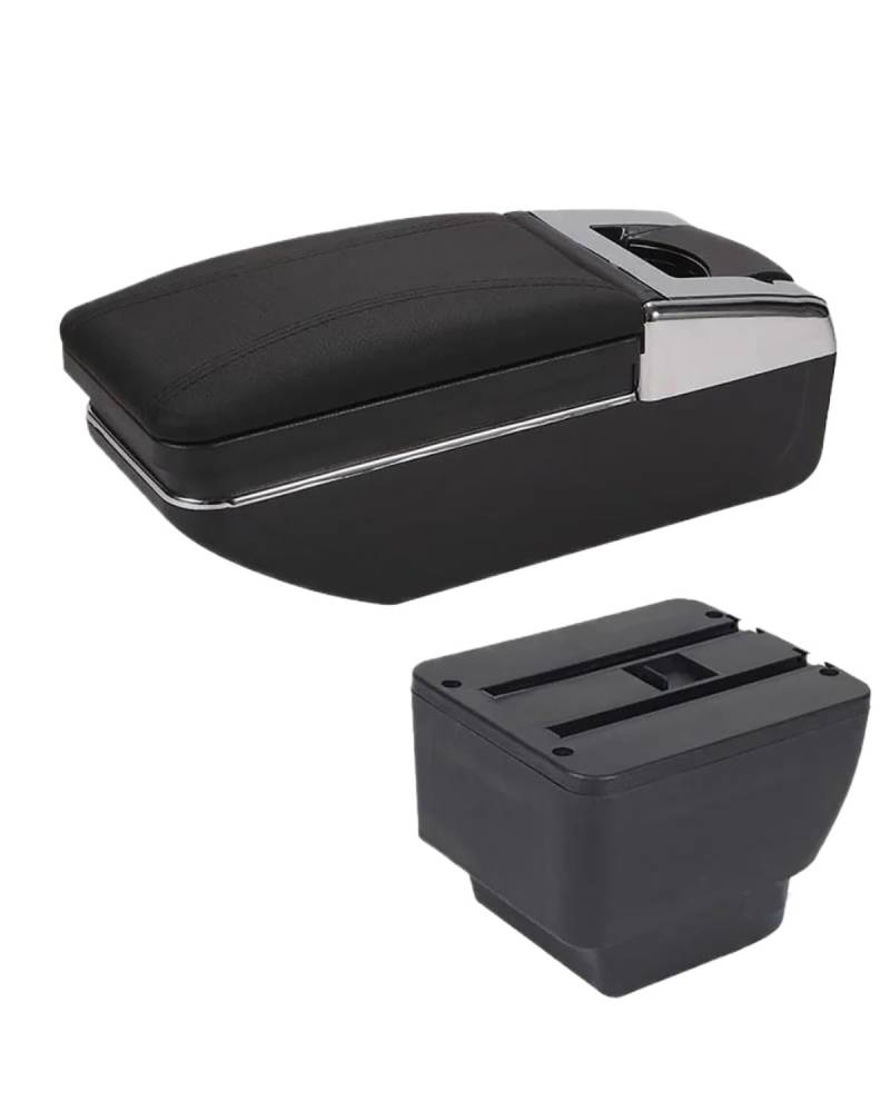 Armlehnenbox Für 2 2010-2020 Armlehne Auto Armlehne Box Nachrüstteile Aufbewahrungsbox Autozubehör Innenteile USB Armlehnen Mittelkonsolen(C2 Black line No USB) von UUIUYGH