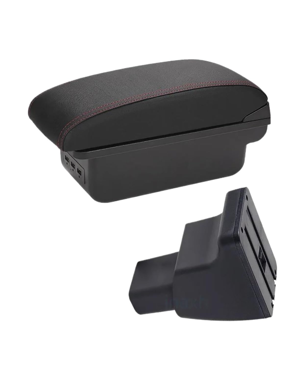 Armlehnenbox Für Hyundai Für I10 2011 2012-2019 Armlehne Auto Armlehne Box Innenteile Nachrüstteile Aufbewahrungsbox Autozubehör USB Armlehnen Mittelkonsolen(B1 Black red 3USB) von UUIUYGH