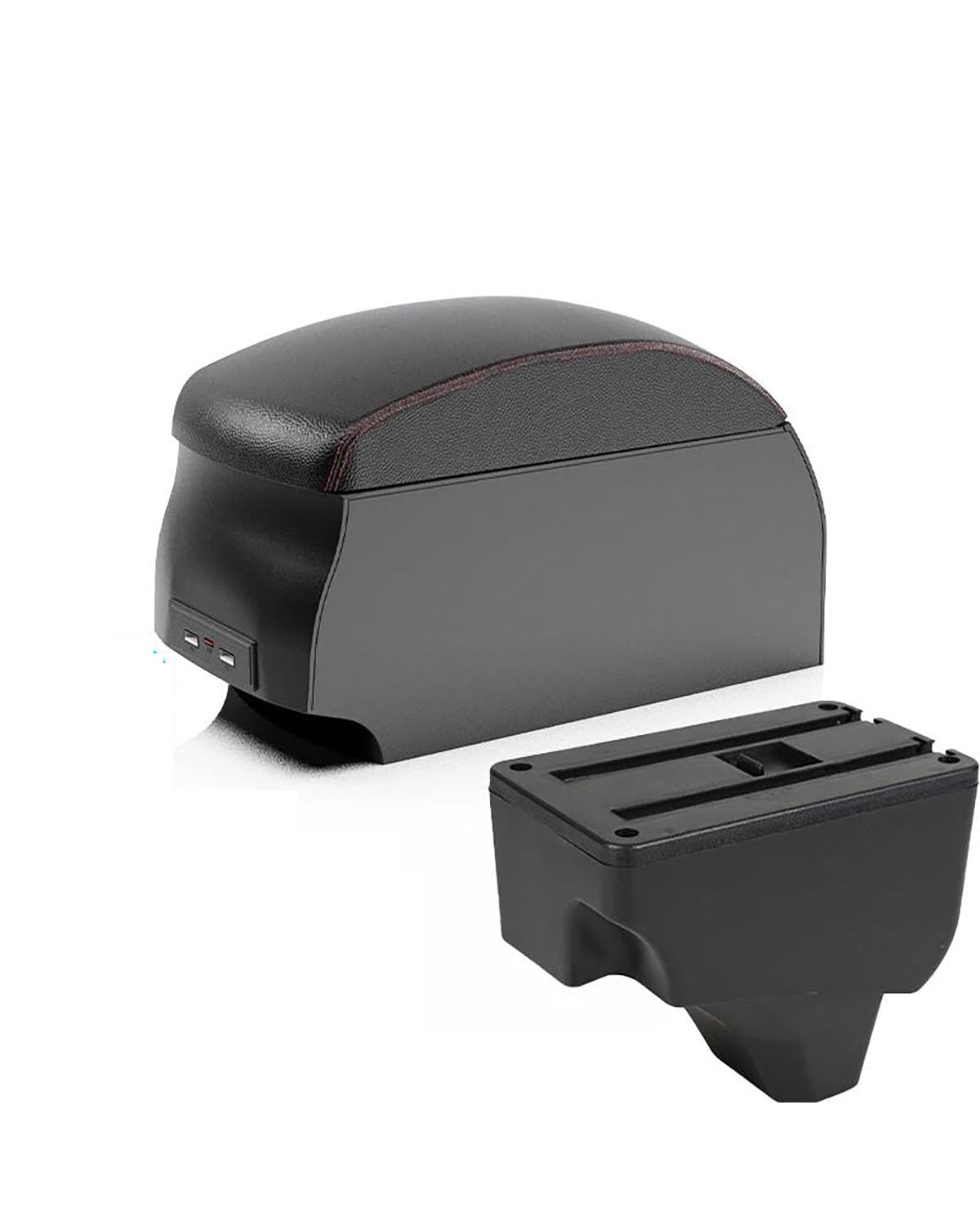 Armlehnenbox Für Peugeot 2008 2019 2020 2021 2022 2023 Armlehne Auto Armlehne Box Nachrüstteile Innendetails Aufbewahrungsbox Zubehör Armlehnen Mittelkonsolen(B1 Black Red Double) von UUIUYGH