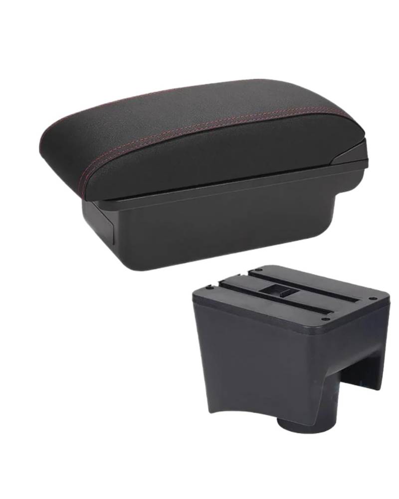 Armlehnenbox Für Polo Für Polo Für Mk5 6R Für 2012-2018 Armlehne Auto Armlehnenbox Innenteile Aufbewahrungsbox Autozubehör USB Armlehnen Mittelkonsolen(C1 Black red NO USB) von UUIUYGH