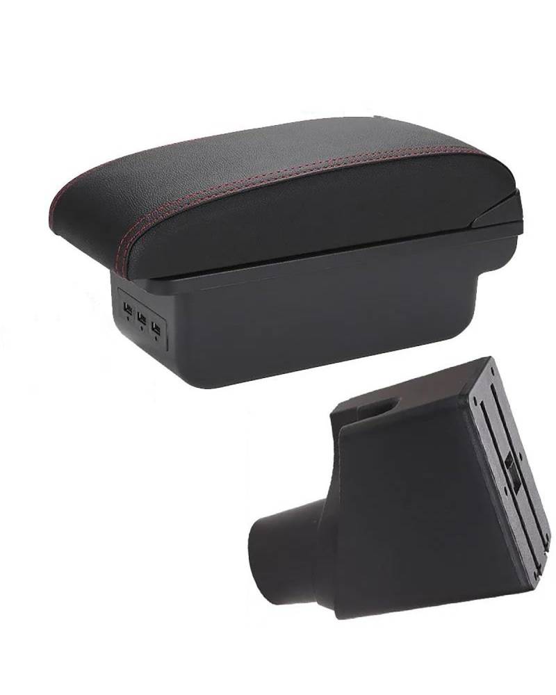 Armlehnenbox Für Toyota Für Yaris 2015 2016 2017 2018-2023 Armlehne Box Auto Armlehne Zentrum Speicher Box Innen Details Retrofit Teile Armlehnen Mittelkonsolen(B1 Black red 3USB) von UUIUYGH