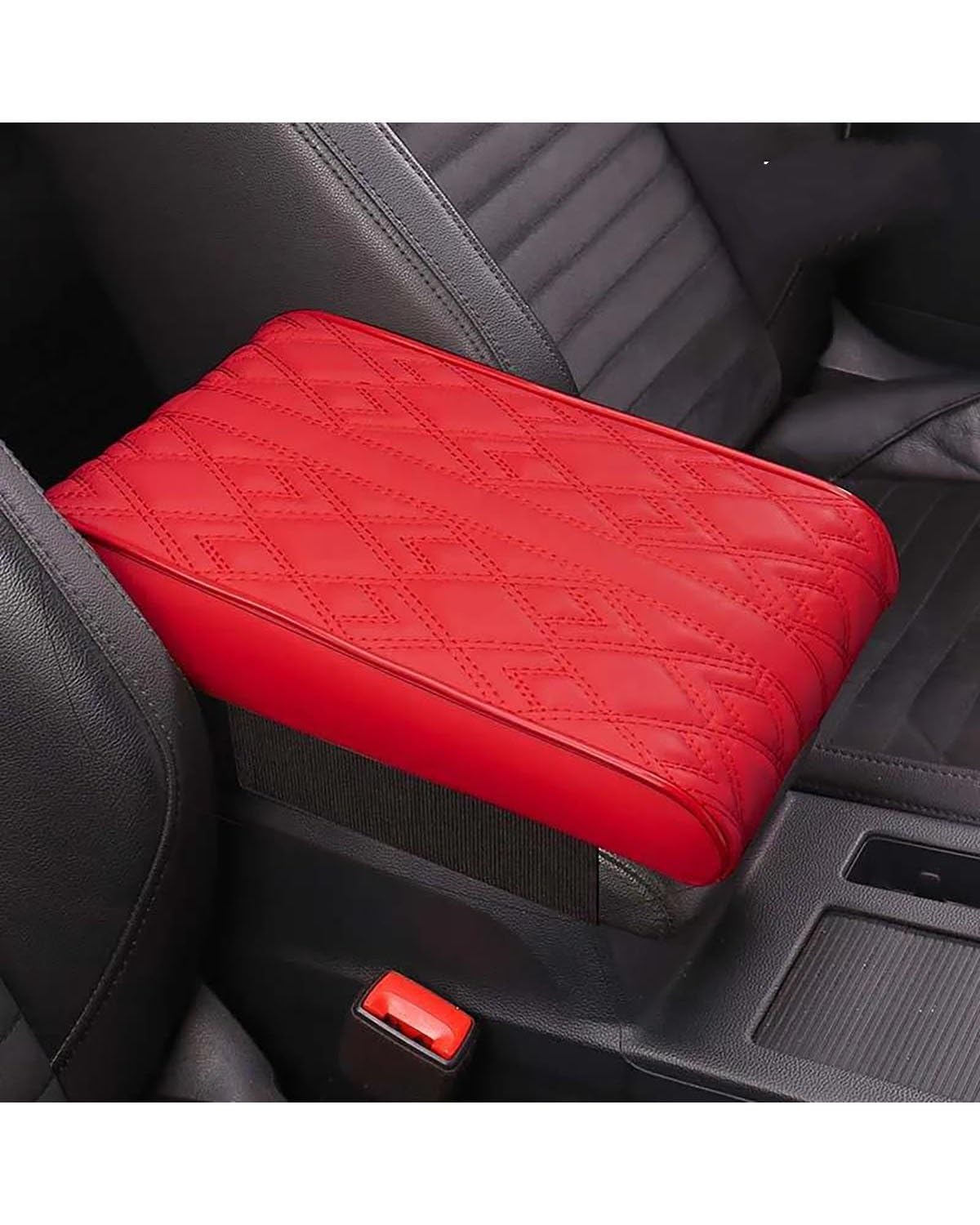 Armlehnenbox Leder Auto Armlehne Box Booster Kissen Universal Center Console Armlehne Kissen Für Zusätzliche Unterstützung Für Hand Armlehnen Mittelkonsolen(Red) von UUIUYGH