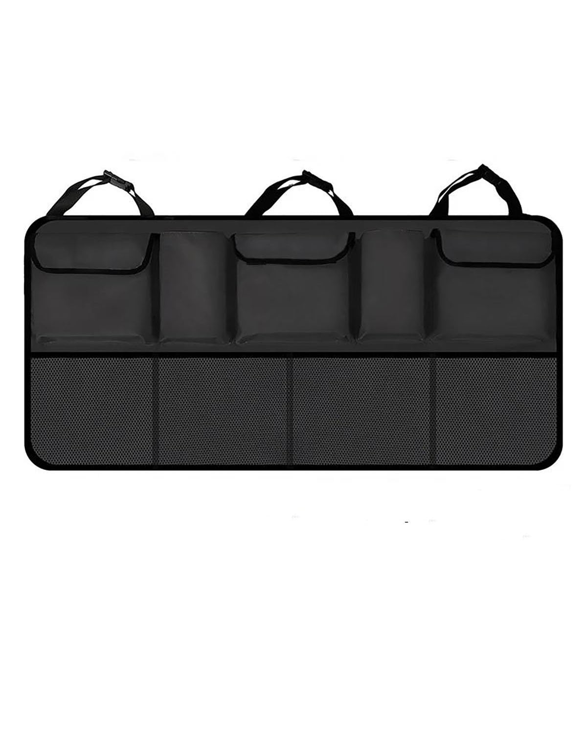 Auto Organizer Auto-Aufbewahrungs-Organizer Kofferraumtasche Universelle Aufbewahrungstasche Für Den Rücksitz, Große Kapazität, Kofferraum-Frachtnetz-Haltertasche Autositz Organizer(Black Upgraded B) von UUIUYGH