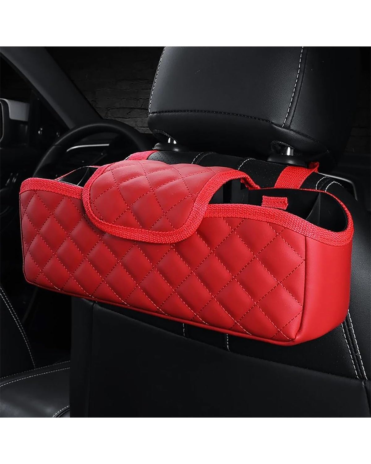 Auto Organizer Auto-Kopfstützen-Rücksitz-Organizer Hängende Aufbewahrungstasche Für Kopfstütze Auto-Rücksitz-Organizer Mit Mülleimer Taschentuchaufbewahrung Autositz Organizer(Red) von UUIUYGH