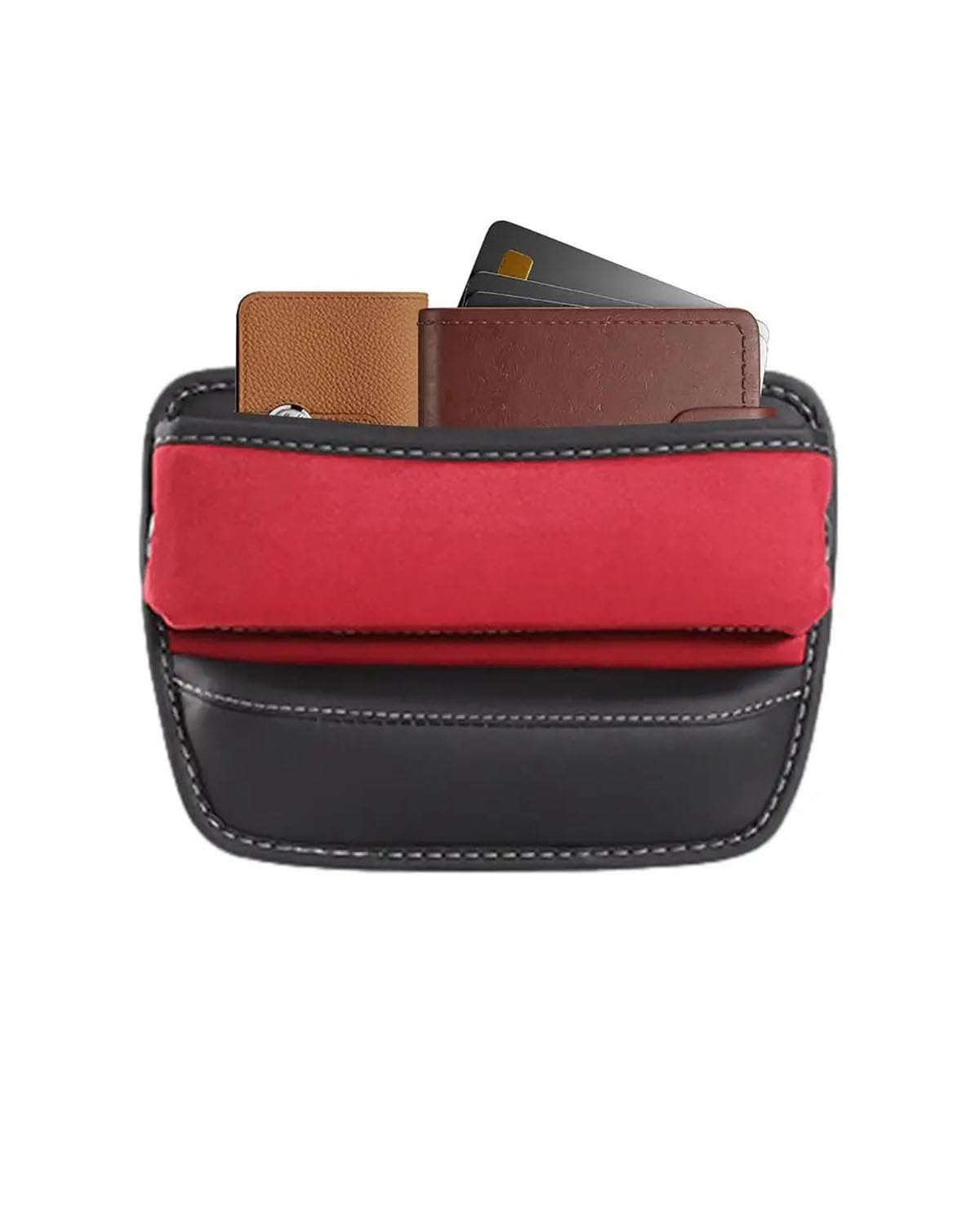 Auto Organizer Auto-Organizer Zwischen Den Sitzen Aufbewahrungskoffer Aus PU-Leder Für Die Sitzspalte, Platzsparende Tasche Für Geldbörse, Schlüssel Autositz Organizer(Red) von UUIUYGH