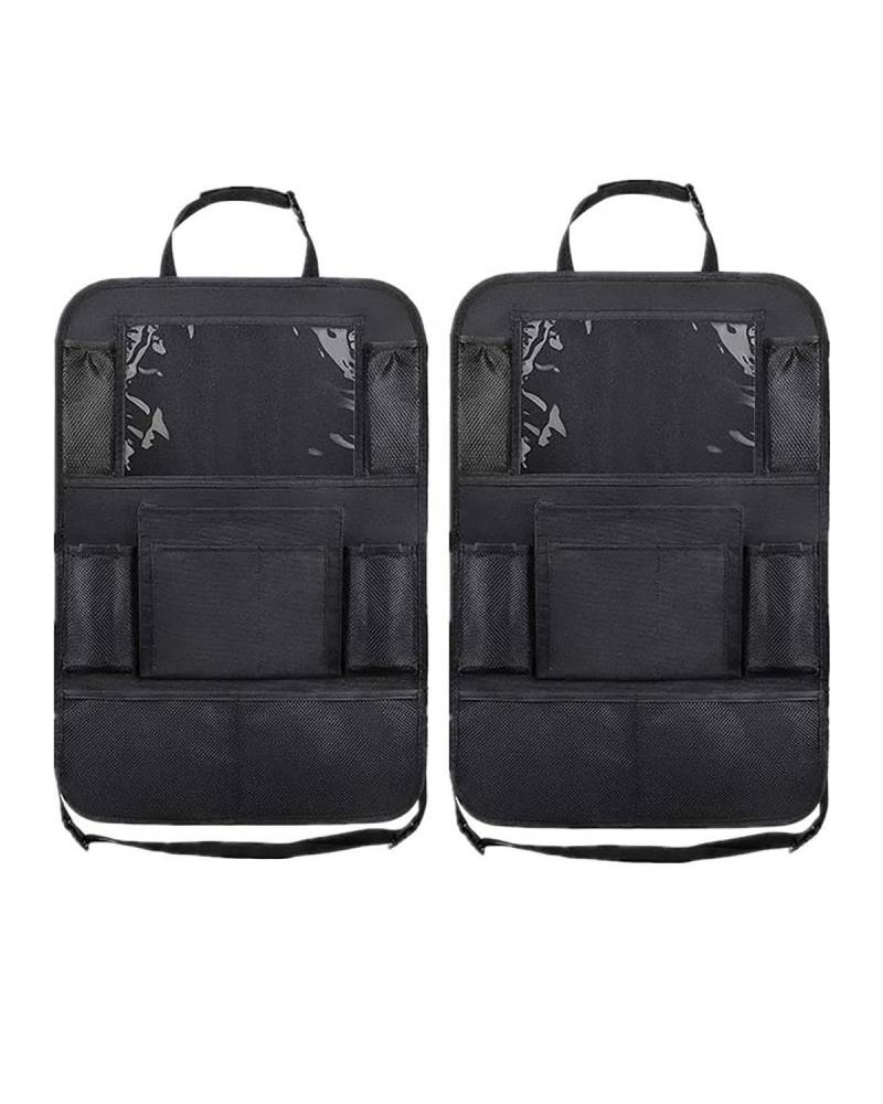 Auto Organizer Auto-Rückenlehnen-Organizer Mehrere Taschen Aufbewahrungstasche Kick-Prävention Universeller Tablet-Halter Auto-Innenraum-Zubehör Verstaubar Autositz Organizer(2PCS) von UUIUYGH