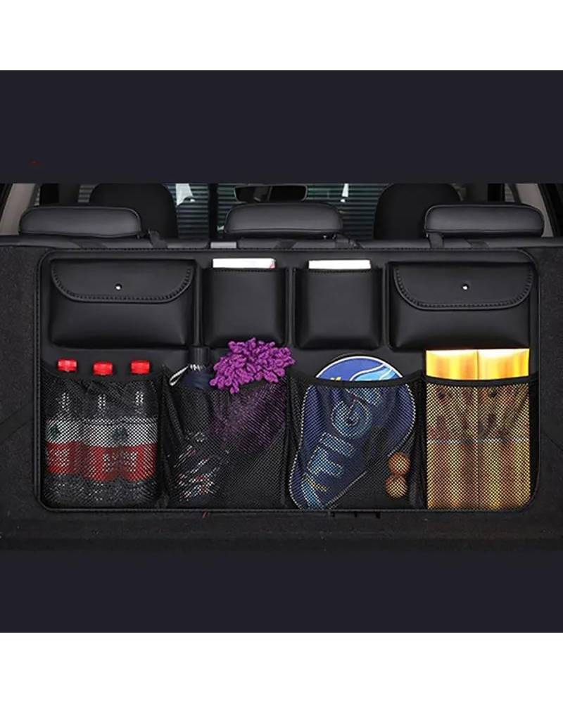 Auto Organizer Auto-Rücksitz-Organizer Aus PU-Leder Für Aufhängen Große Aufbewahrungstasche Kofferraum-Organizer Netztasche Auto-Innenausstattung Autositz Organizer(Black 1set) von UUIUYGH