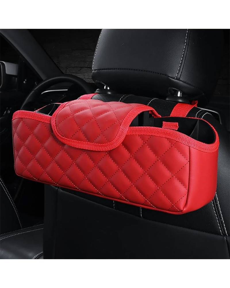 Auto Organizer Autositz Aufbewahrungstasche PU Leder Autositz Mittelbox Hängetasche Für Verstauen Auto Organizer Halter Autositz Organizer(Red) von UUIUYGH