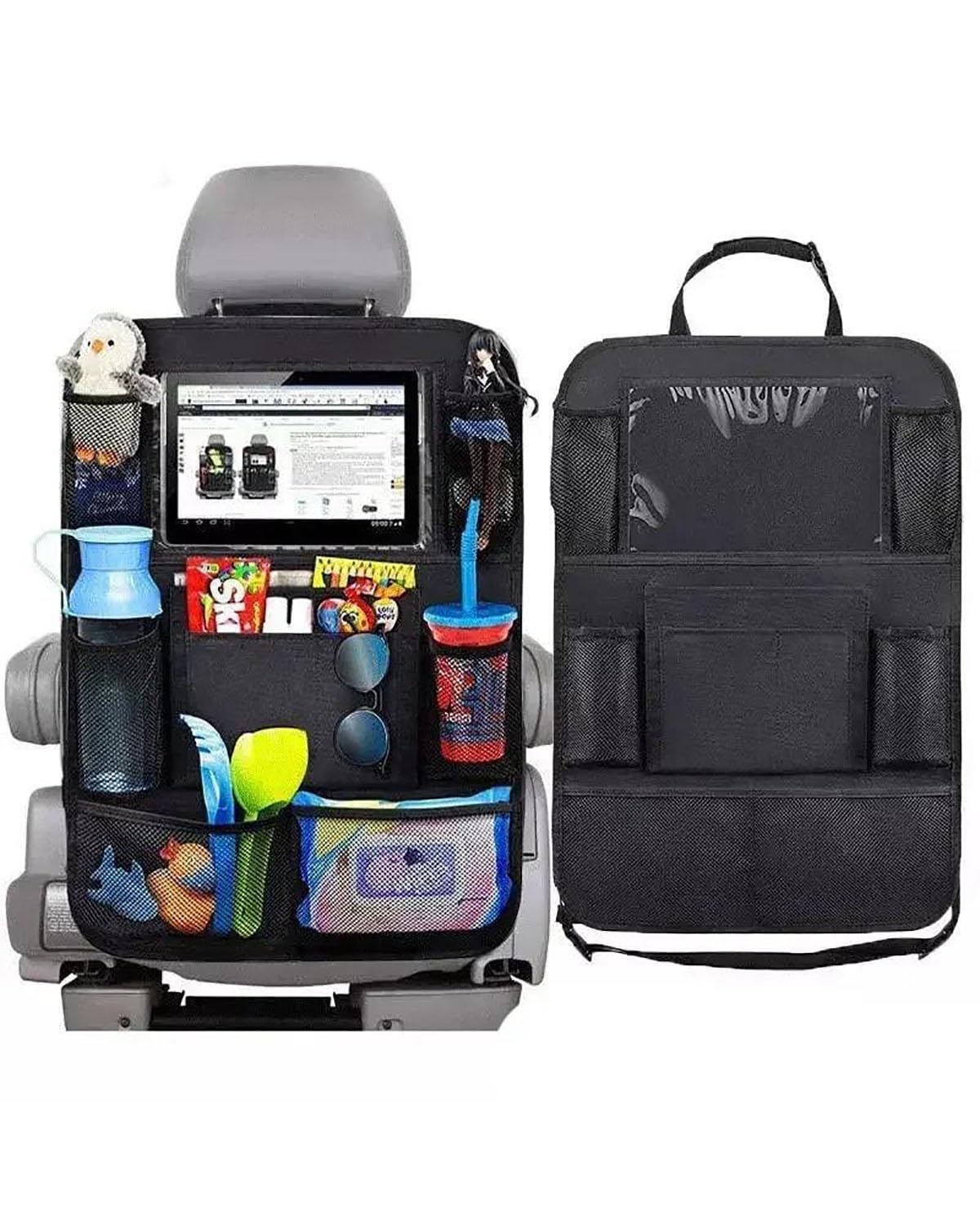 Auto Organizer Autositz-Organizer Multifunktional Oxford-Stoff Filz Auto-Rückseite Mehrere Taschen Aufbewahrungstasche Mit Tablet-Halterung Schutz Für Kinder Autositz Organizer von UUIUYGH