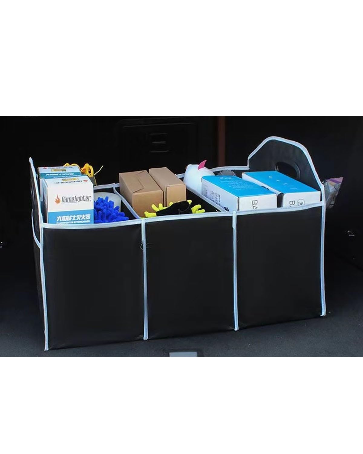 Auto Organizer Autositz-Organizer-Tools Auto-LKW-Kofferraumbox Kofferraum-Aufbewahrungsbox Extra Große Faltbare Aufbewahrungsbox Mit 3 Fächern Home Autositz Organizer von UUIUYGH