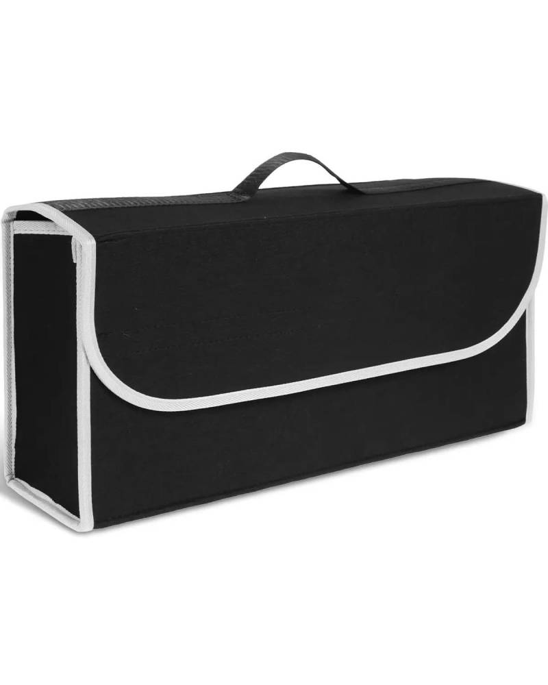 Auto Organizer Kofferraum-Organizer Mit Griff Aufbewahrungsbox Für Den Kofferraum Filzstoff Auto-Organizer Zusammenklappbar Platzsparend, Großes Fassungsvermögen Autositz Organizer(Black) von UUIUYGH