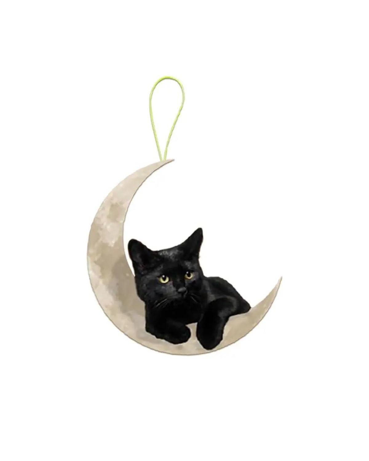 Autodekoration 1 Stück Niedliche Kleine Schwarze Katze Die Auf Dem Mond Liegt Hängende Cartoon-Anhänger Ornamente Ornament Schlüsselanhänger Auto-Anhänger Tasche Auto Hängende Ornamente von UUIUYGH