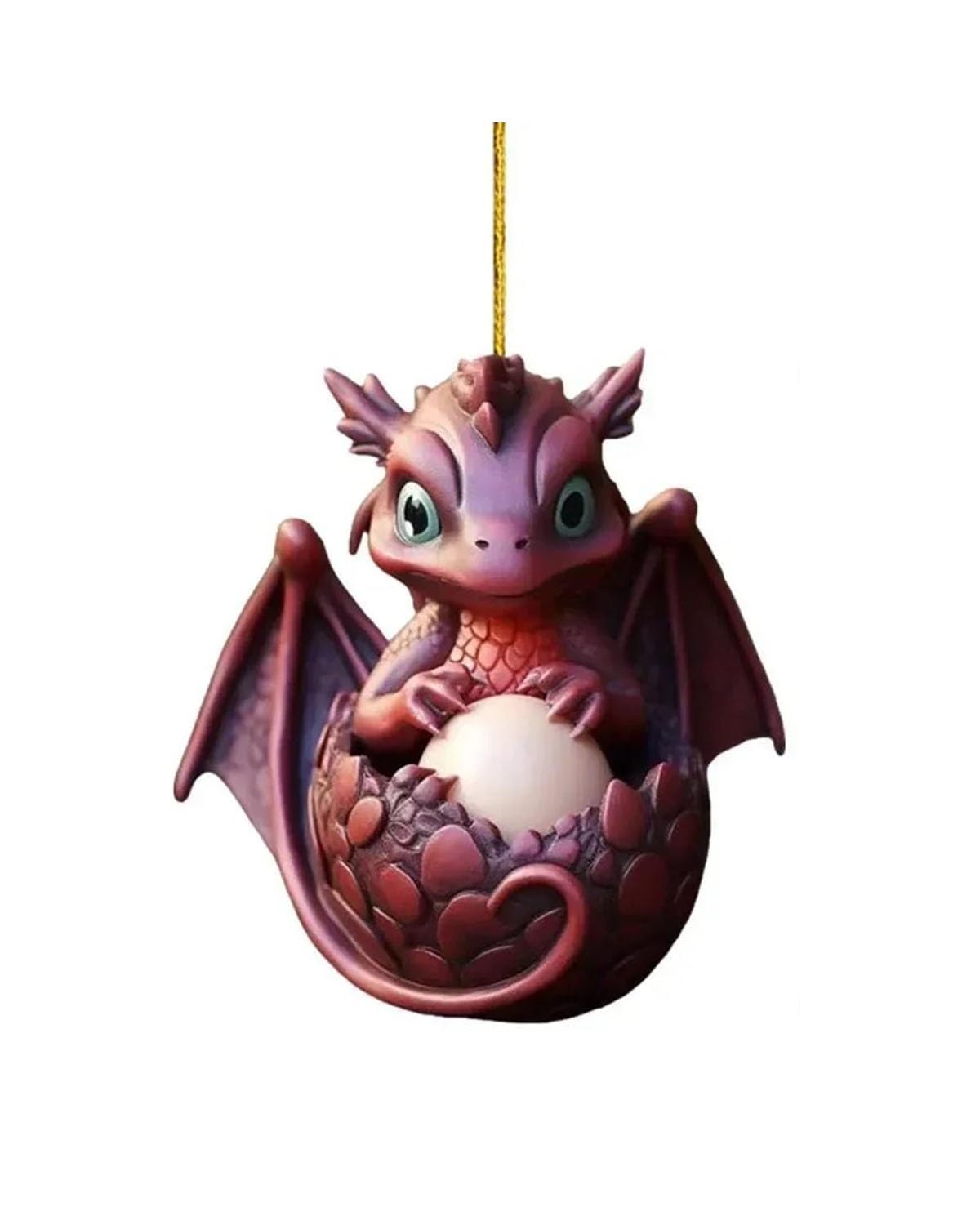 Autodekoration 2D Drachen Ei Weihnachtsbaum Dekoration Acryl Drachen Skulptur Ornament Dinosaurier Figur Zubehör Auto Innen Anhänger Auto Hängende Ornamente(Style 1) von UUIUYGH