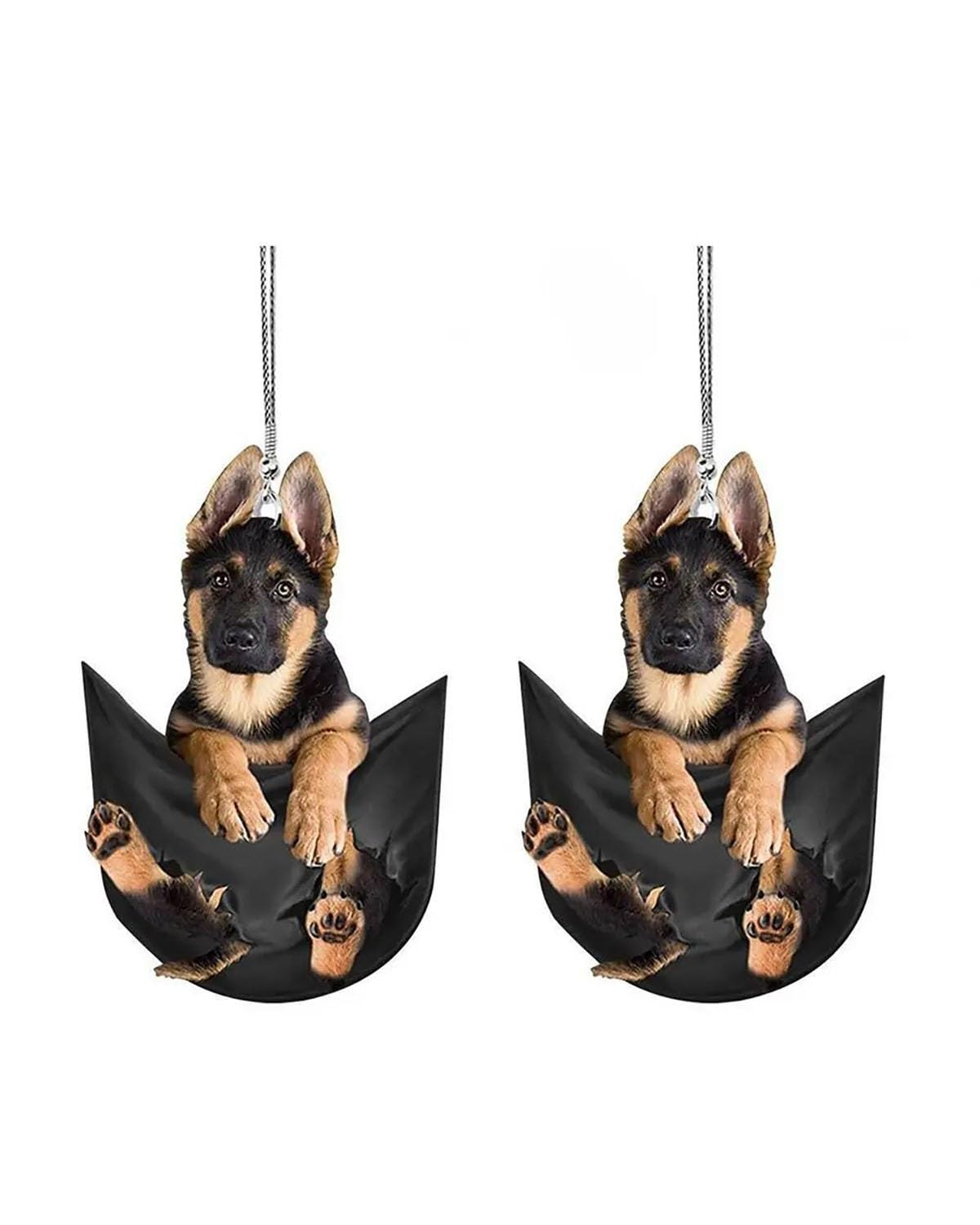 Autodekoration 2Pcs Lustige Auto Anhänger Hund Katze Auto Rückspiegel Hängen Welpen Ornamente Dekor Acryl Anhänger Innen Zubehör Auto Hängende Ornamente(Style 2) von UUIUYGH