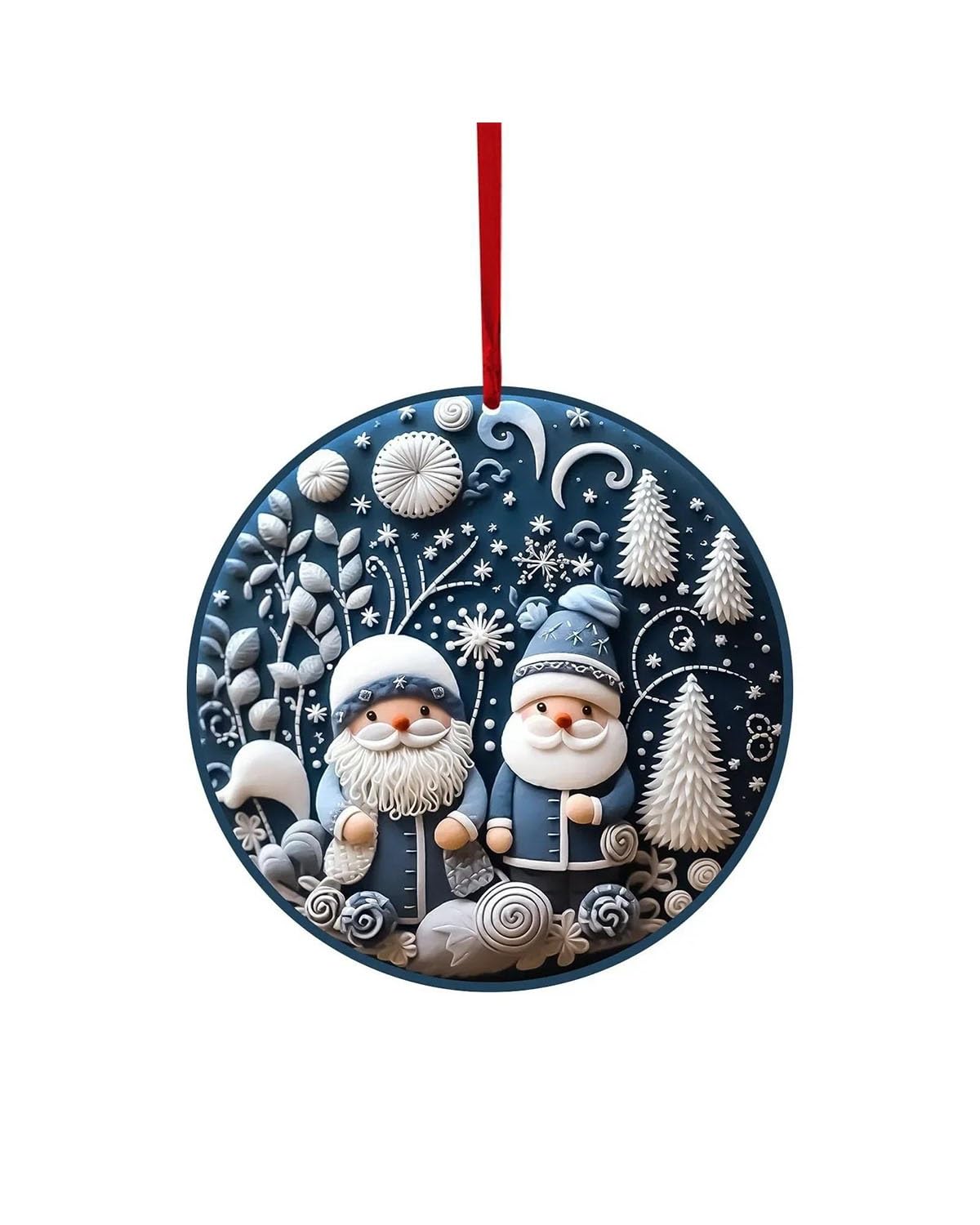 Autodekoration Weihnachts-Schneemann-Elch-Anhänger Ornament Auto Dekoratives Zubehör Innendekoration Schmückt Ornamente Runder Anhänger Aus Acryl Auto Hängende Ornamente(Style 4) von UUIUYGH