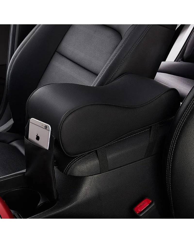 Mittelkonsole Auto Auto Zentrale Leder Armlehne Soft Pad Auto Armlehne Sitz Box Matte Mittelkonsole Kissen Kissen Abdeckung Fahrzeug Schützende Weiche Matte Armlehnen(Black) von UUIUYGH