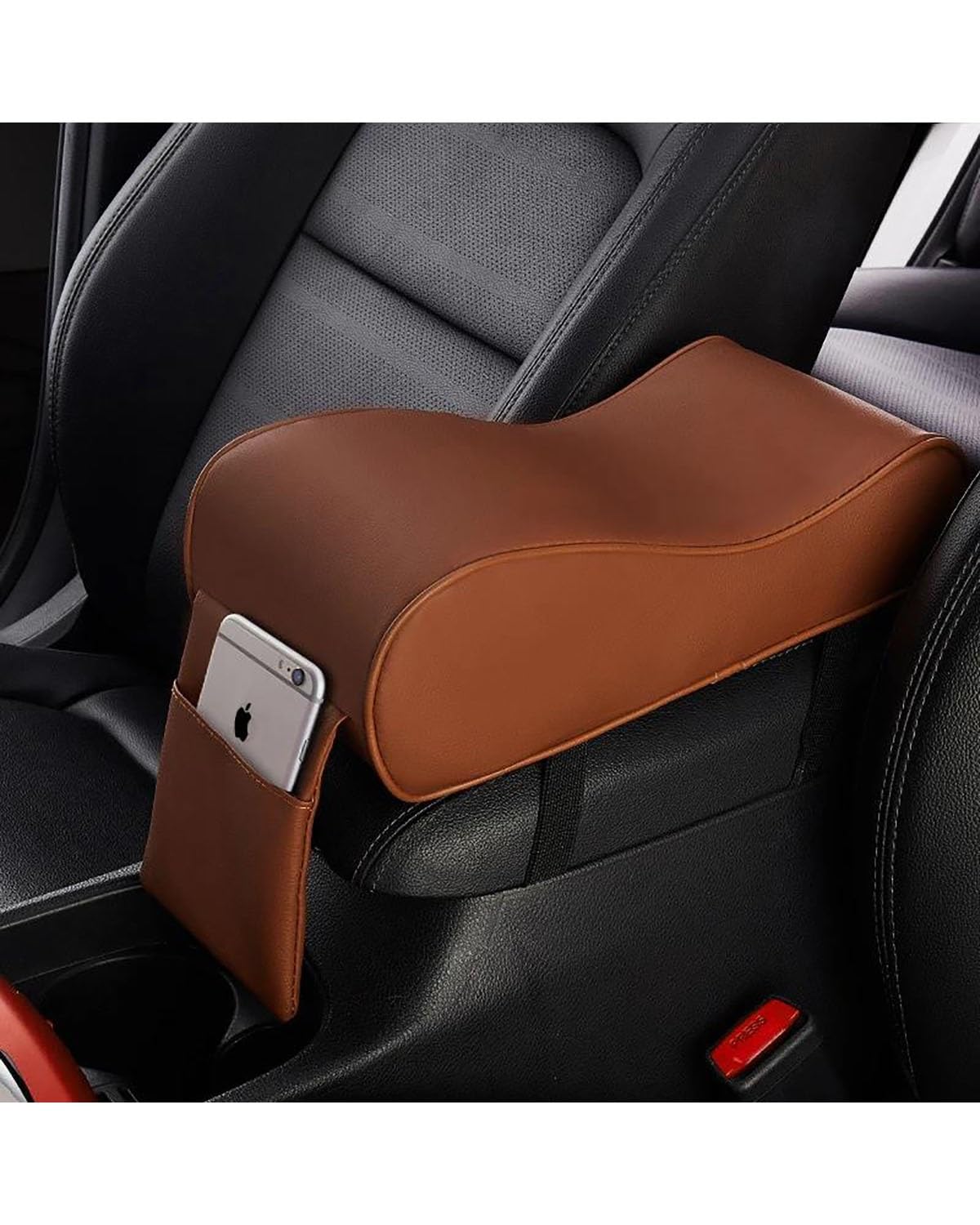 Mittelkonsole Auto Auto Zentrale Leder Armlehne Soft Pad Auto Armlehne Sitz Box Matte Mittelkonsole Kissen Kissen Abdeckung Fahrzeug Schützende Weiche Matte Armlehnen(Coffee) von UUIUYGH