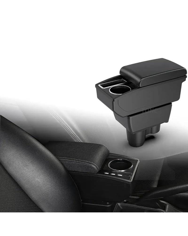 Mittelkonsole Auto Für Duster 2019 2020 2021 2022 Armlehne Auto Armlehne Box Center Console Storage Box Dekoration Zubehör Leder Armlehnen(A3 White line NO USB) von UUIUYGH