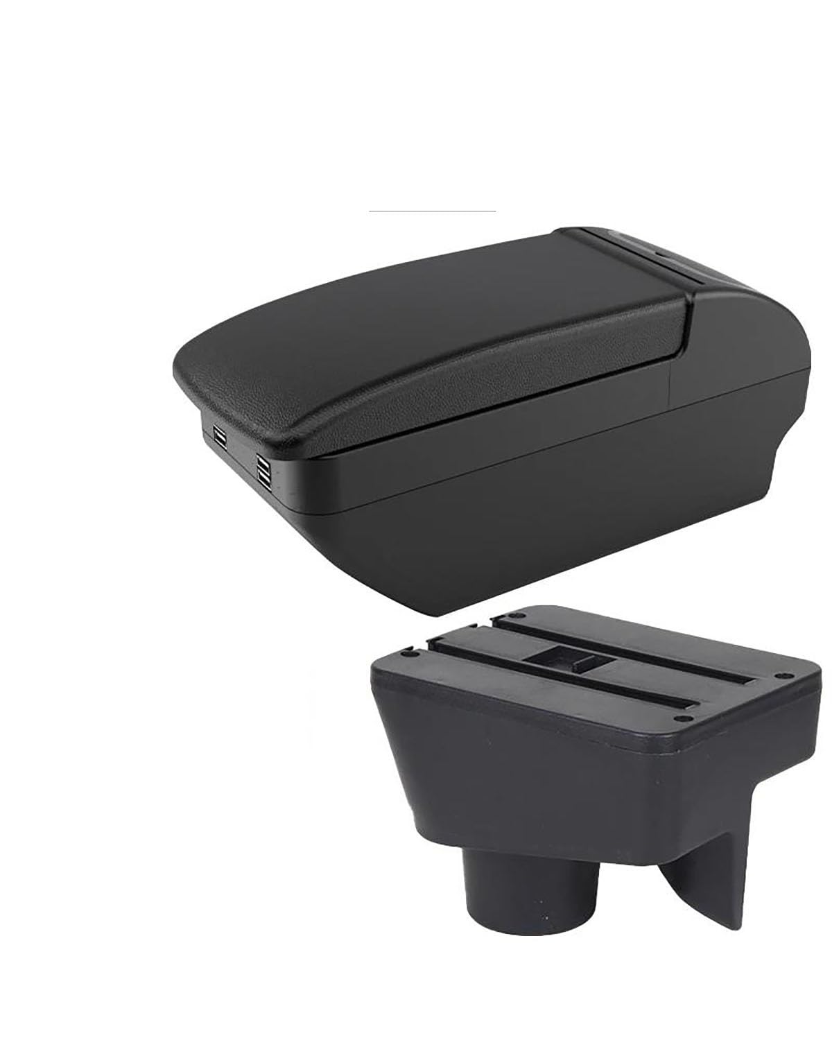 Mittelkonsole Auto Für MG3 Für MG 3 Armlehne Auto Center Console Storage Box Armlehne Mit Wasser Tasse Halter Und USB Auto Zubehör Armlehnen(B1 Black Line 4 USB) von UUIUYGH