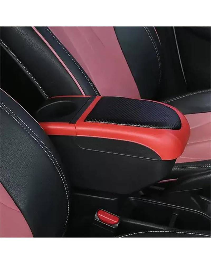 Mittelkonsole Auto Für Peugeot 208 2008 Armlehne Box Innenteile Mittelkonsole Arm Lagerung Ellenbogen Rest Armlehnen(Black red Color) von UUIUYGH