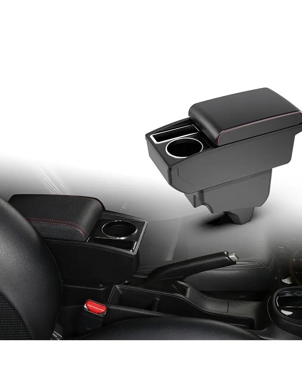 Mittelkonsole Auto Für Peugeot 208 2019 2020 2021 Armlehne Auto Armlehne Box Nachrüstung Teile Innen Details Lagerung Box Zubehör Armlehnen(A2 red line NO USB) von UUIUYGH