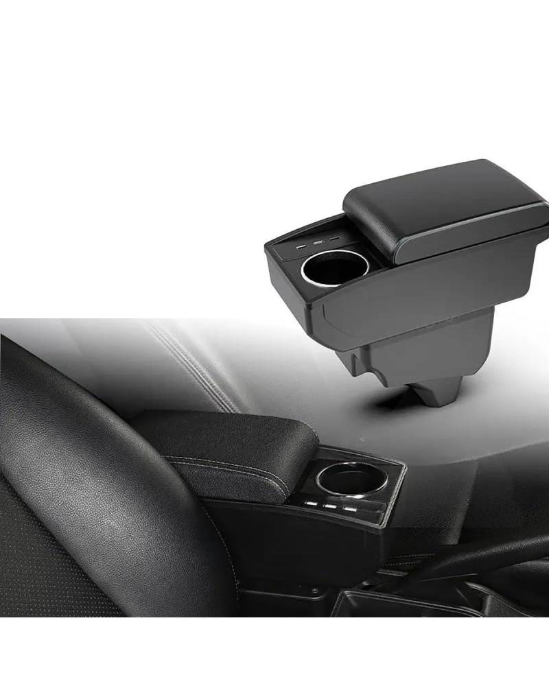 Mittelkonsole Auto Für Peugeot 208 2019 2020 2021 Armlehne Auto Armlehne Box Nachrüstung Teile Innen Details Lagerung Box Zubehör Armlehnen(B3 White line 3USB) von UUIUYGH