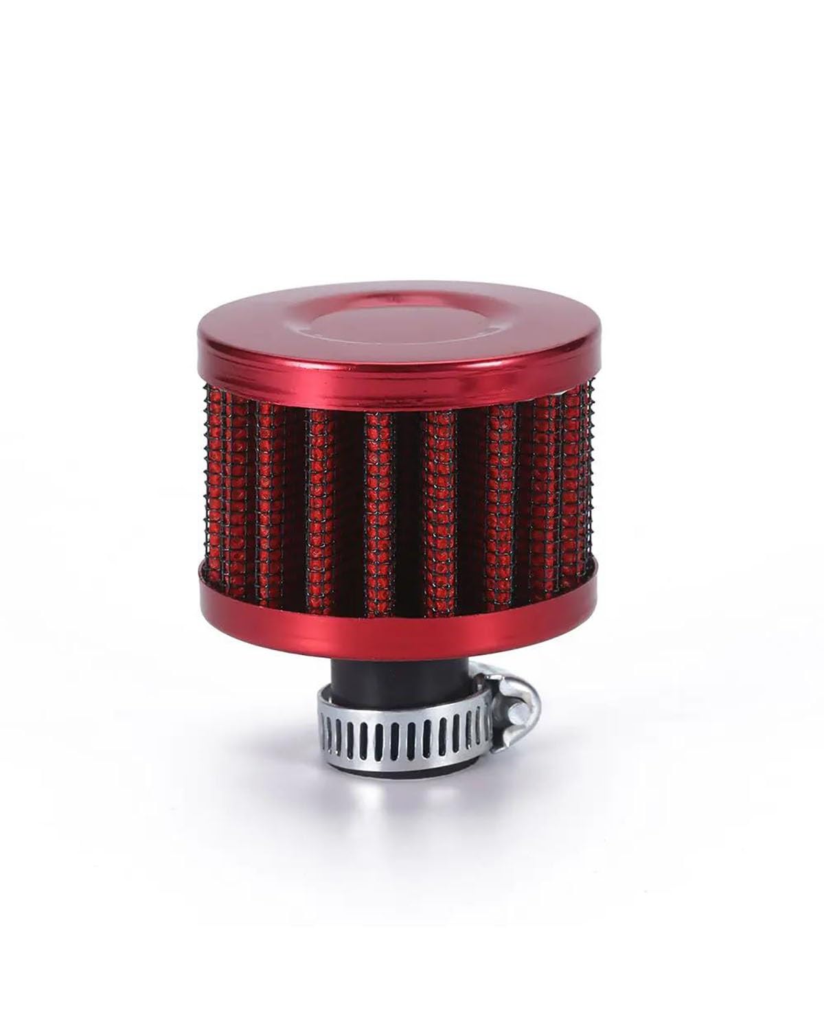 Motorluftfilter Für Auto-Luftfilter Cold Air Intake Kurbelgehäuse-Entlüftungsabdeckung Für Mini-Entlüftungsfilter Blau Rot Schwarz Silber 12mm Luftfilter(Red 12mm) von UUIUYGH