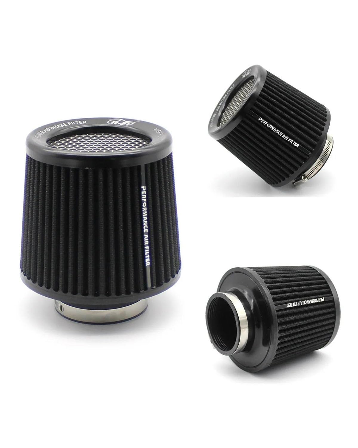 Motorluftfilter Für Rennsportwagen-Motorluftansaugrohre Waschbar 63 Mm 76 Mm Kaltkegel-Luftansaugfilter 25 Zoll 3 Zoll Universell Einsetzbar Luftfilter(63mm Black) von UUIUYGH