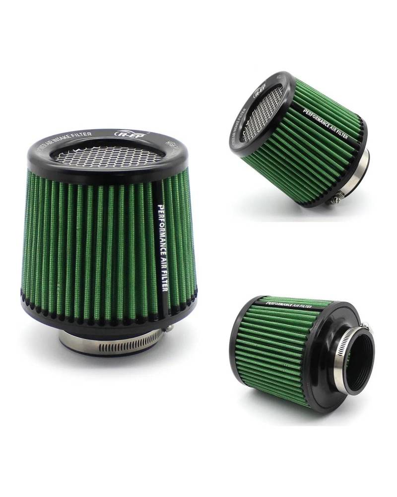 Motorluftfilter Für Rennsportwagen-Motorluftansaugrohre Waschbar 63 Mm 76 Mm Kaltkegel-Luftansaugfilter 25 Zoll 3 Zoll Universell Einsetzbar Luftfilter(63mm Green) von UUIUYGH