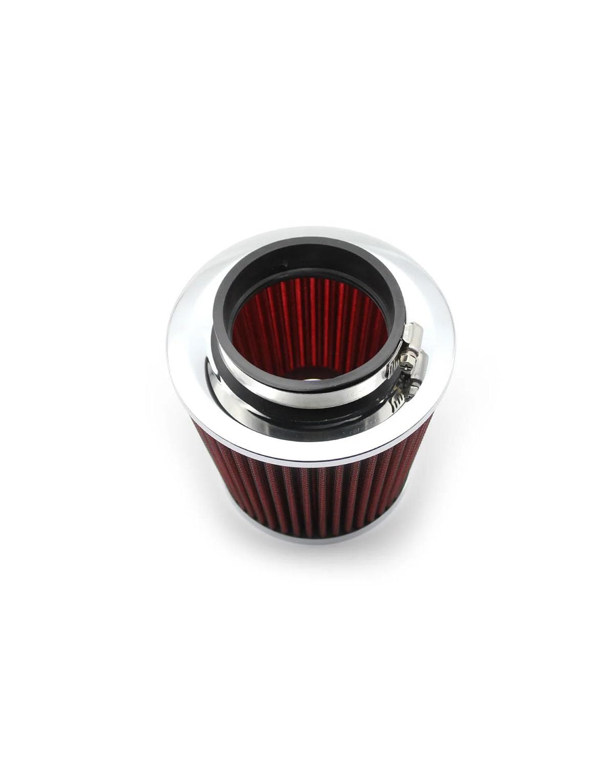 Motorluftfilter Für Sport Racing Automotor Auto-Luftfilter Kaltlufteinlass Universalfilter Mit 90 80 76 70 63MM Adaptern Luftfilter(Red) von UUIUYGH