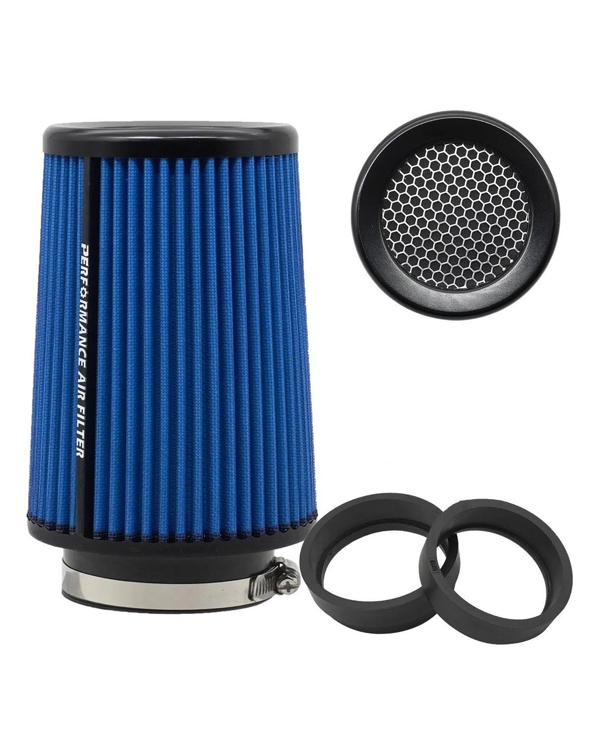 Motorluftfilter Luftfilter Auto Kaltlufteinlass Kit Universal Auto Systeme Sport Racing Performance Motor Kegel Filter Box Luftfilter(101mm-Blue) von UUIUYGH